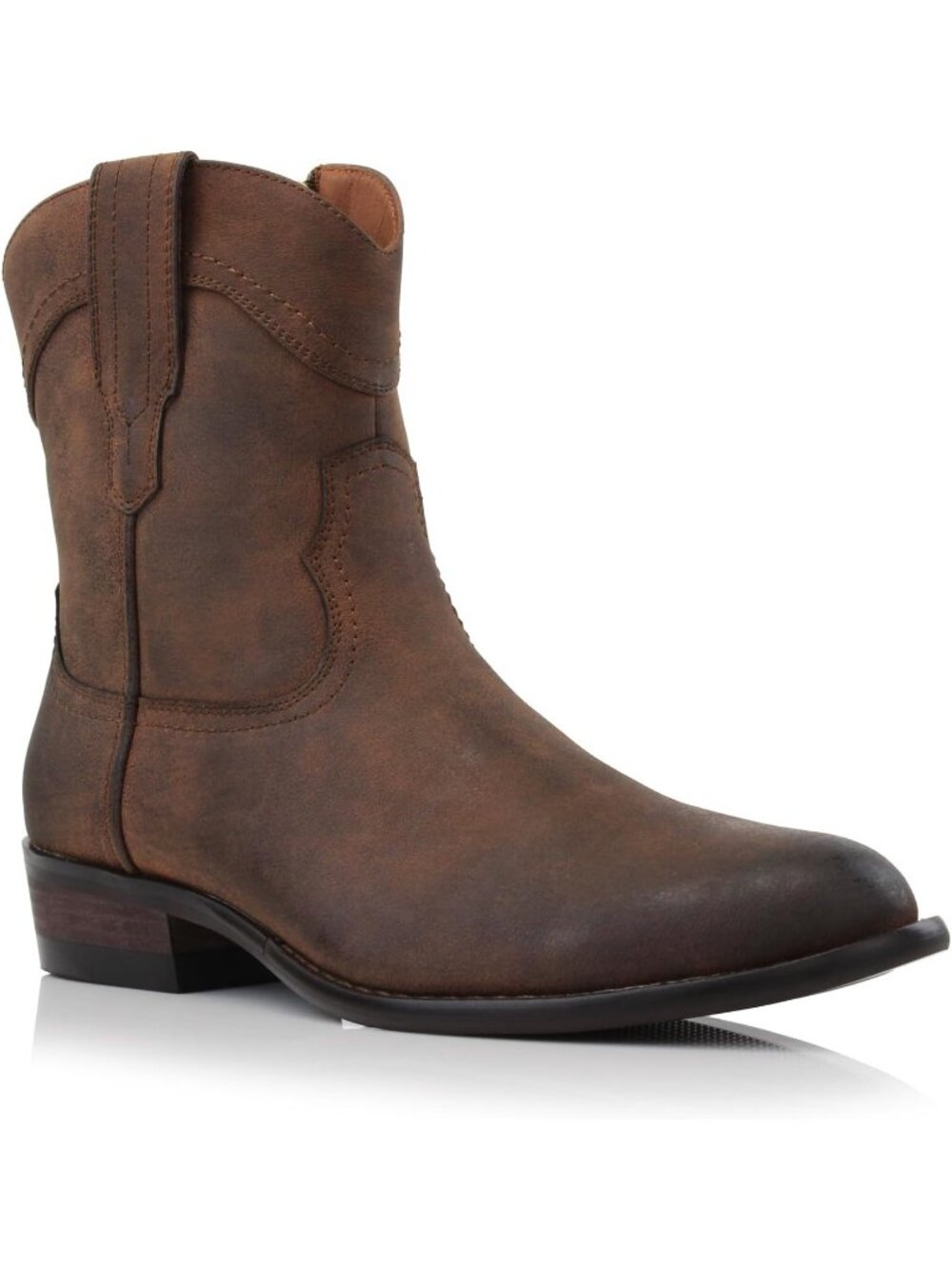 Mens Maple Brown Tall Chelsea Biker Style Dress Ankle Cowboy Casual Western Boot
